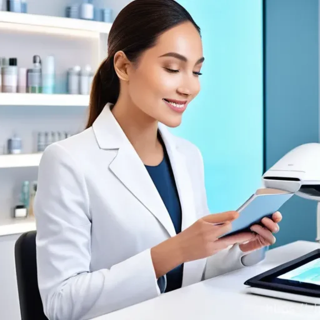 뷰티컨설턴트 실습 강의 신청 - **Prompt: "A professional and elegant female beauty consultant, in her late 20s to early 30s, with a...