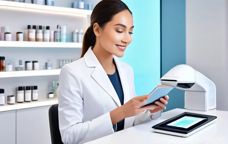 뷰티컨설턴트 실습 강의 신청 - **Prompt: "A professional and elegant female beauty consultant, in her late 20s to early 30s, with a...