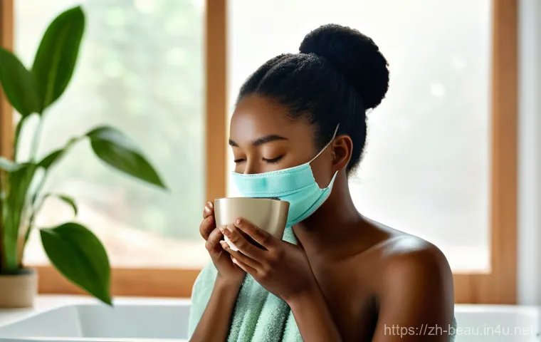 뷰티컨설턴트 피어리뷰 작성법 - A close-up, brightly lit, and highly detailed shot of a woman's hands, with neat, natural-colored na...