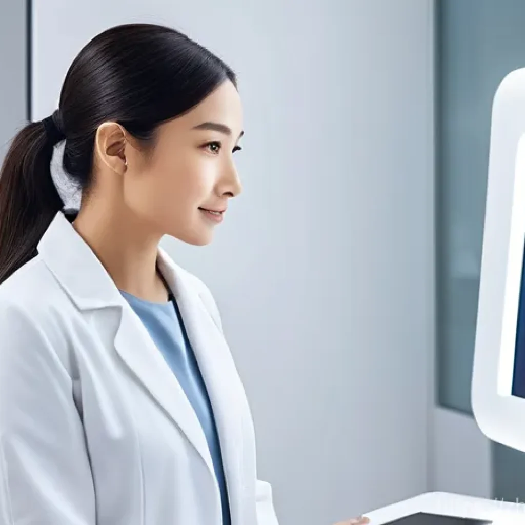 뷰티컨설턴트 주요 고객 관리 사례 연구 - **AI-Powered Skincare Consultation:**
    "A professional female beauty consultant, appearing knowle...