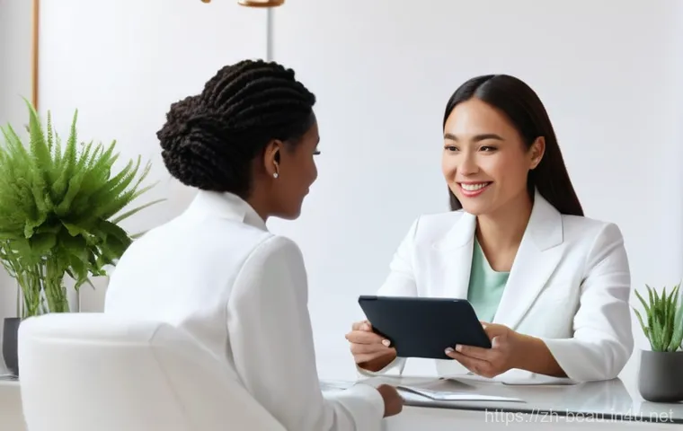 뷰티컨설턴트 실무 능력 키우기 - **Prompt:** A professional and friendly female beauty consultant, in her early thirties, wearing a s... 뷰티컨설턴트 실무 능력 키우기 - **Prompt:** A professional and friendly female beauty consultant, in her early thirties, wearing a s...