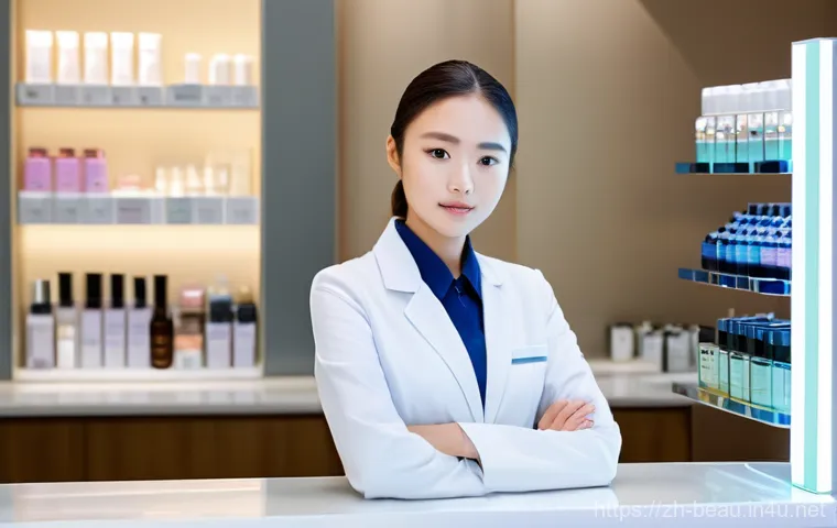 뷰티컨설턴트 직무 코칭 후기 - **Prompt 1: The Aspiring Consultant's Initial Struggle**
    "A young female beauty consultant, in h...