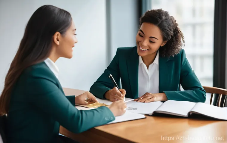 뷰티컨설턴트 직무 코칭 후기 - **Prompt 1: The Aspiring Consultant's Initial Struggle**
    "A young female beauty consultant, in h...