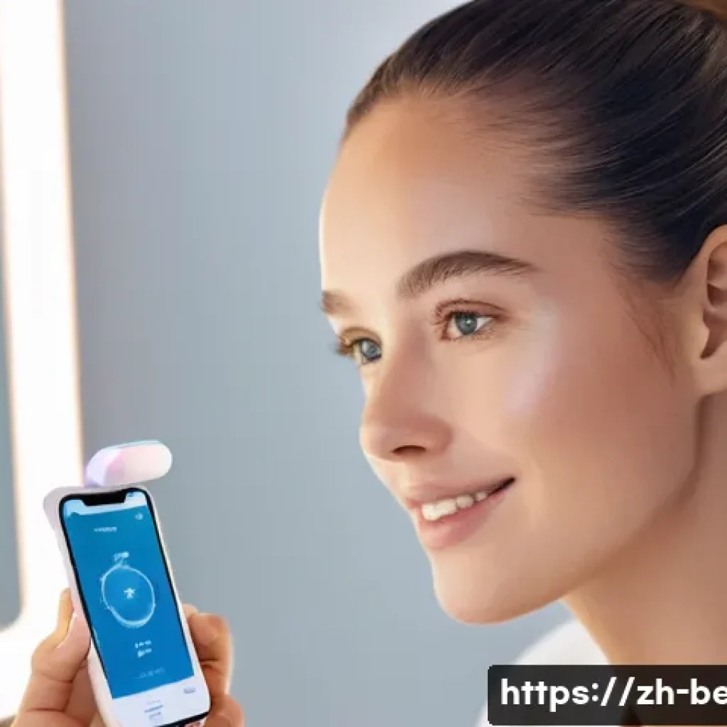 뷰티컨설턴트 최신 연구 성과 공유 - **AI Skin Analysis and Personalized Skincare Journey**
    "A vibrant, happy woman in her early 30s,...