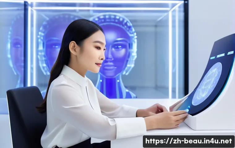 뷰티컨설턴트 업계 소식 공유 - AI-Powered Personalized Beauty Experience**

*   **Subject:** A sophisticated East Asian woman in he...