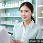 뷰티컨설턴트 신입 사원 적응법 - A professional young Chinese female beauty consultant wearing a stylish, modest business outfit and ...